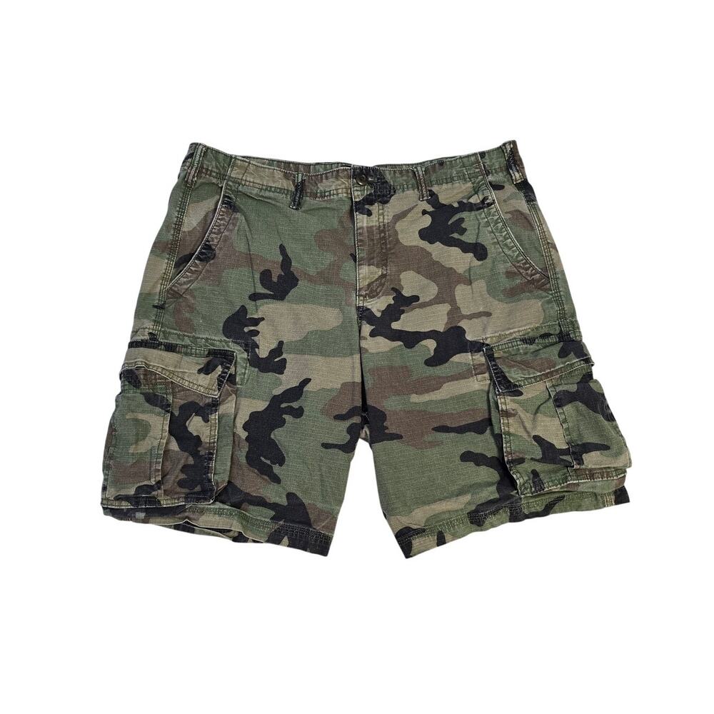 GAP Camo Cargo Shorts Mens 36 Woodland Camouflage Ripstop Military Utility